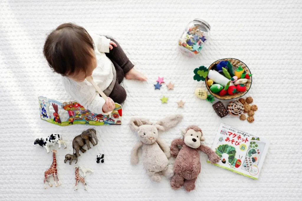 Child playing with toys