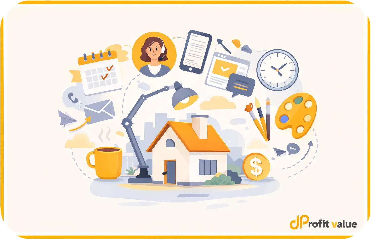 Freelance work from home concept