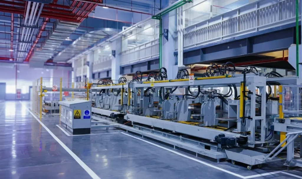 Industrial factory automated assembly line