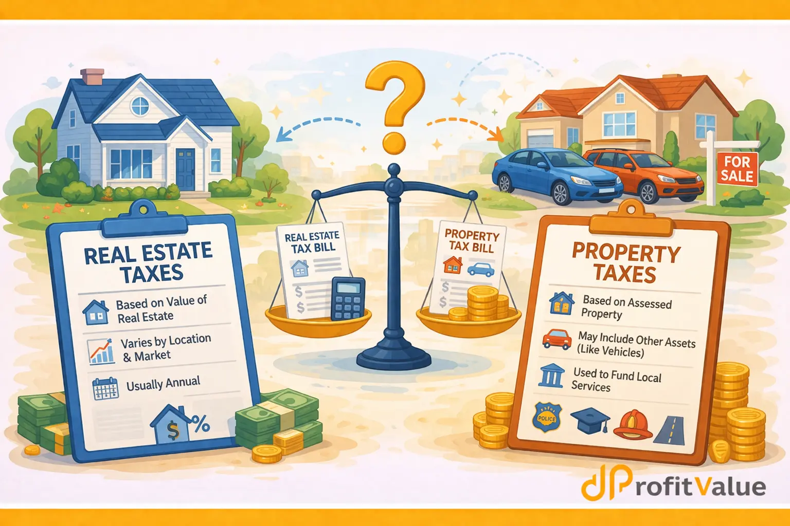 Real estate vs property taxes explained