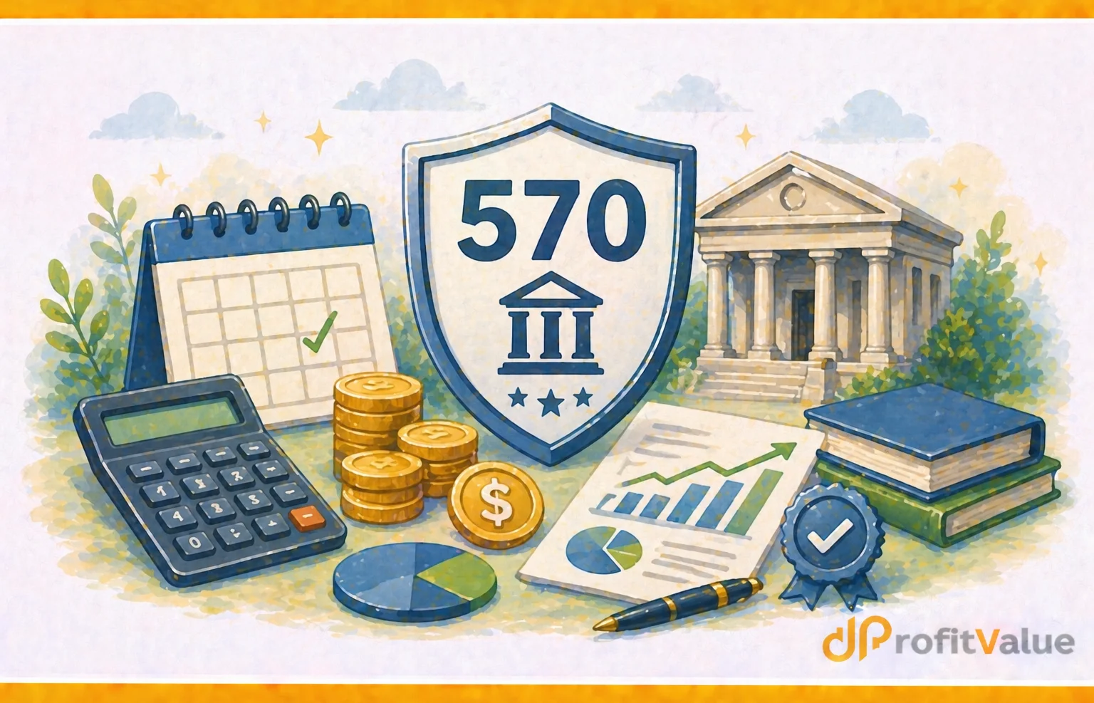 Financial overview with legal symbols