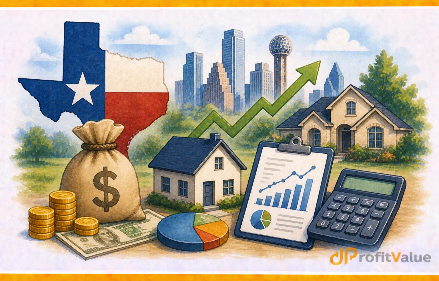 Texas real estate growth infographics